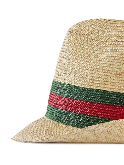 gucci woven straw fedora hat|Gucci summer hat.